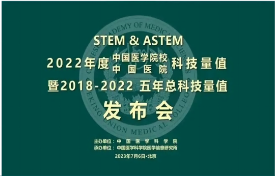 郑州大学五附院神经外科再次入选2022年度中国医院科技量值全国百强